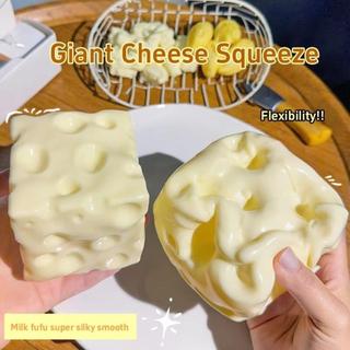Cubo Espremido De Queijo , Pitada Realista De 6/7 Cm , Brinquedo Super Macio Amarelo/Rosa Confortável Sem Rebote
