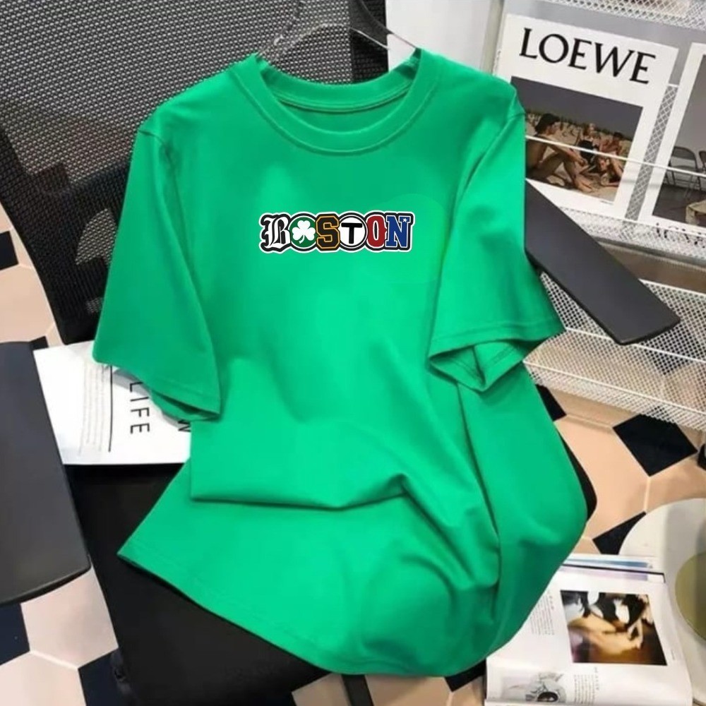 Camiseta Boston Streetwear Camisa 100% Algodão Lançamento Masculino Feminino Streetwear Basquete NBA