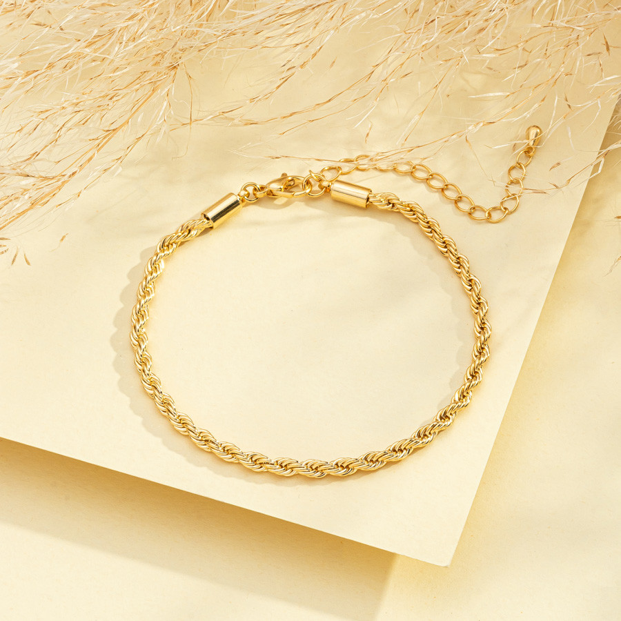 Pulseira Feminina folheada de ouro 18k cordão baiano semijoia com caixinha presente
