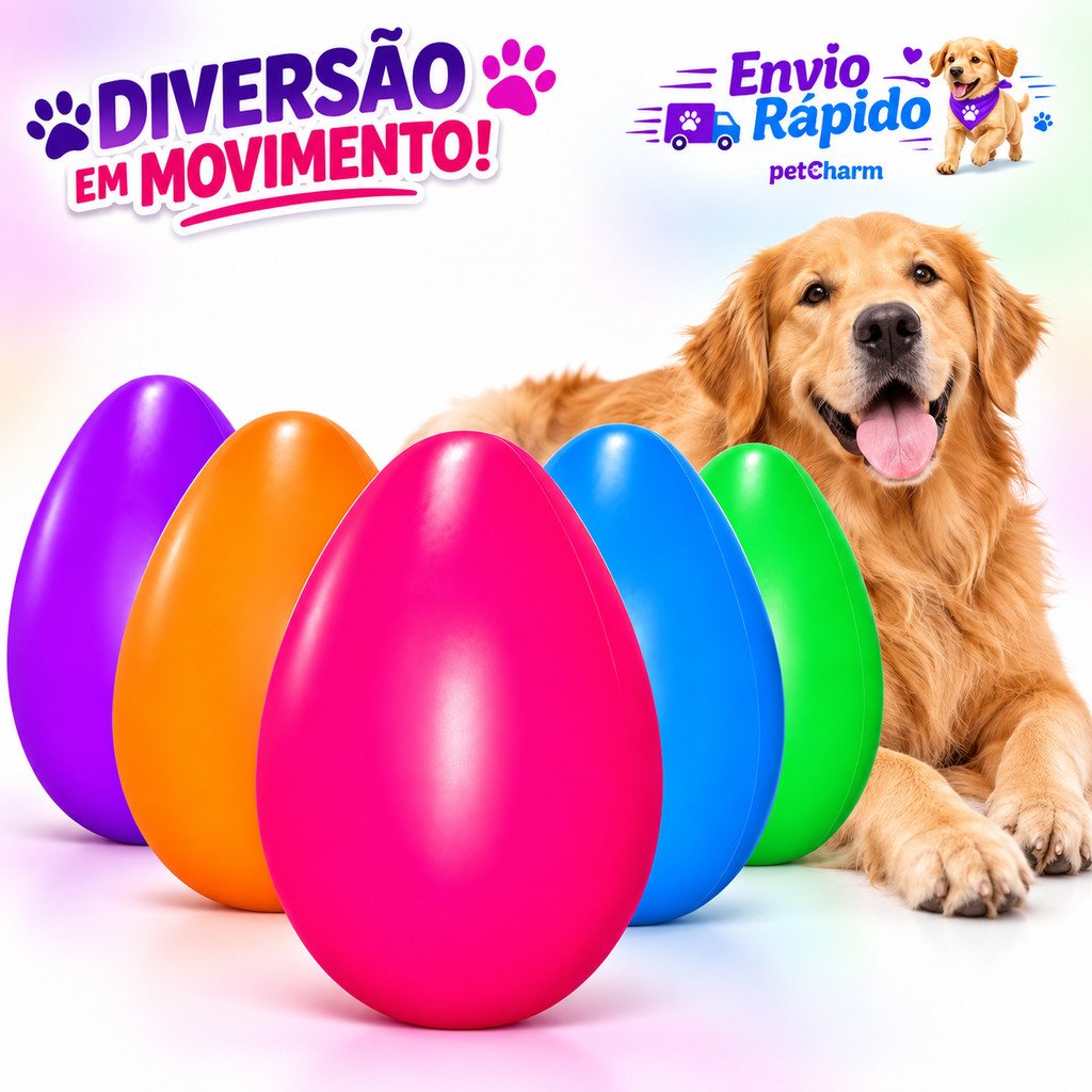 Brinquedo Para Cachorro Interativo Ovo Maluco Porte Medio e Grande