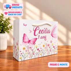 Sacolinha Personalizada Jardim - Lembrancinha Aniversário Jardim