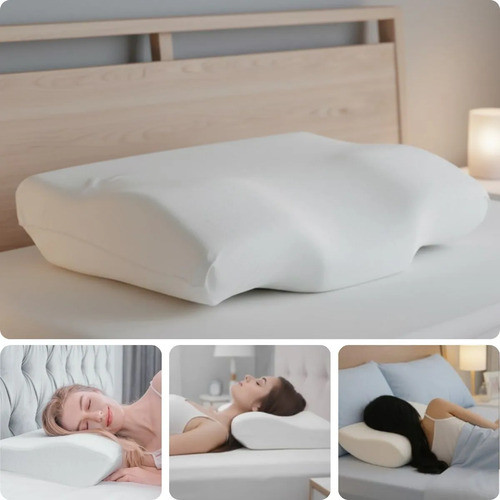 Travesseiro Cervical Nasa Anatômico Ortopédico Viscoelástico Para Dormir de Lado e de Costas Conforto para Cervical