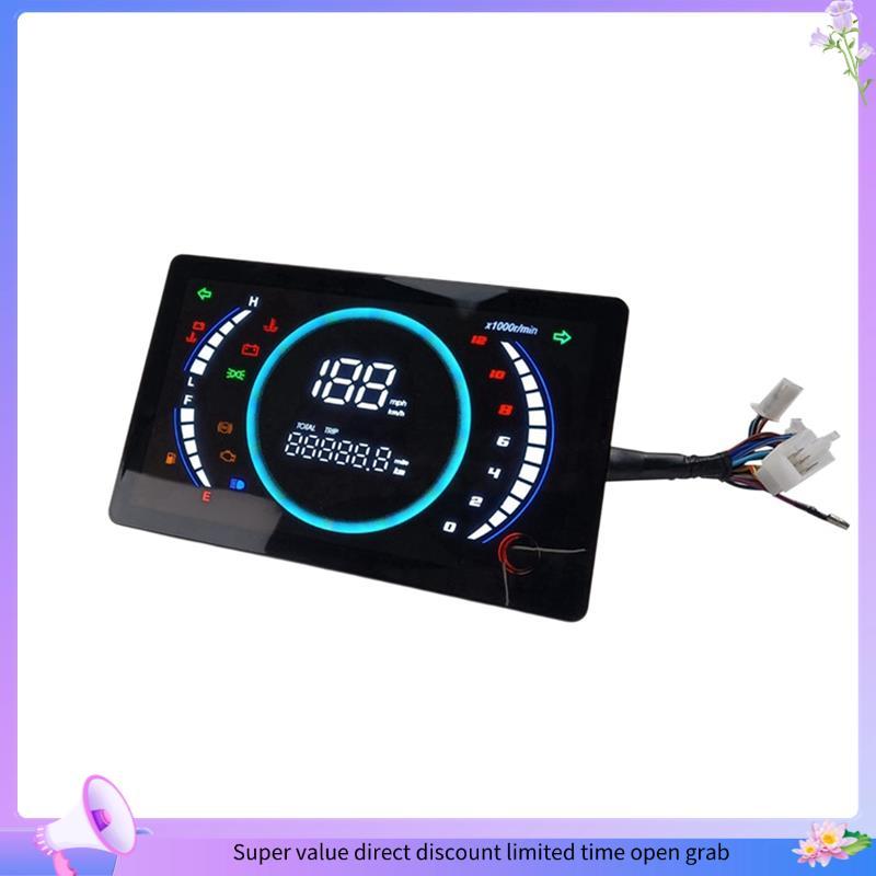 [wanjuyou7] 12V Universal Ajustável LED Velocímetro Digital Para Motocicleta Painel RPM Com Engrenagem De Temperatura 19