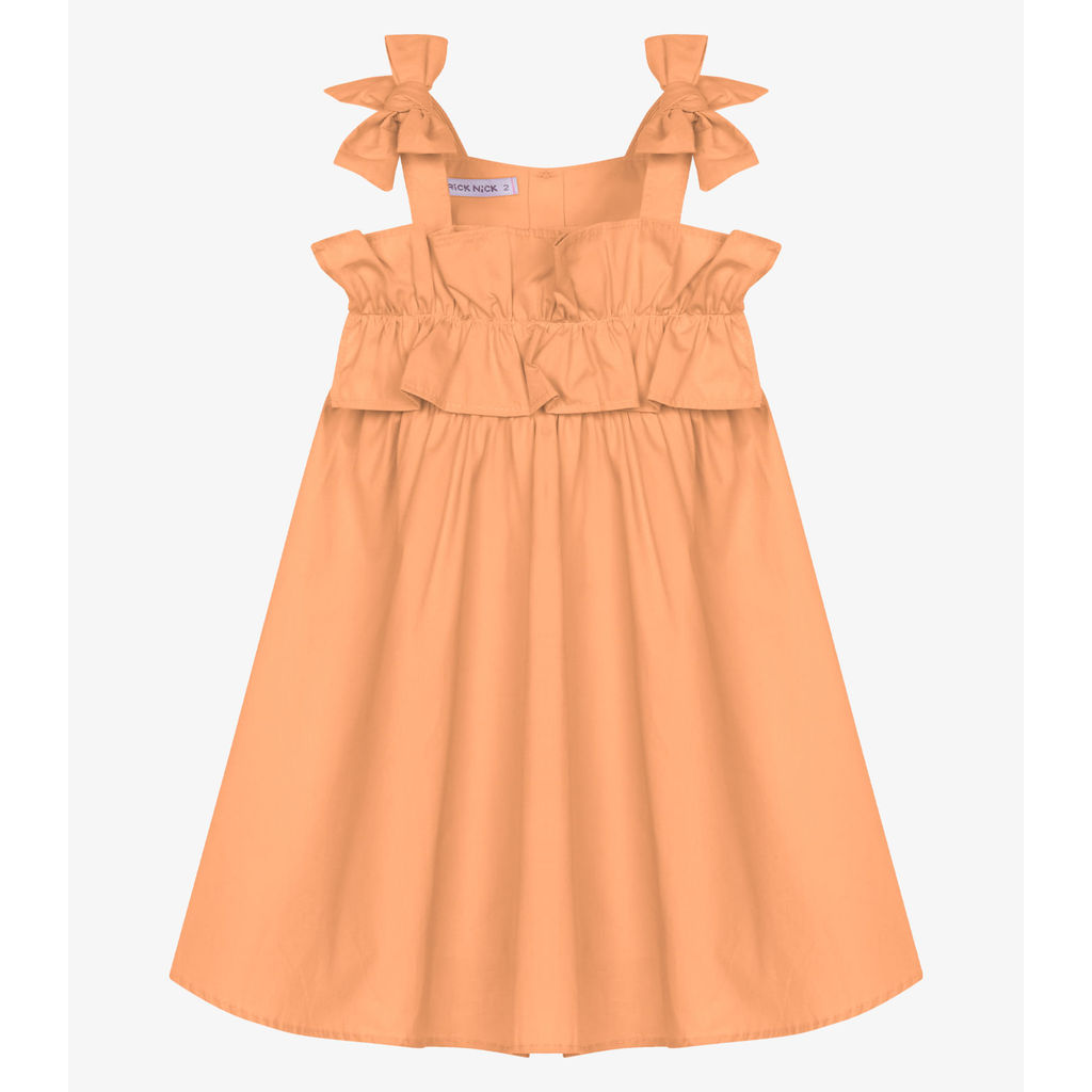 Vestido Infantil Menina Tricoline Trick Nick Laranja