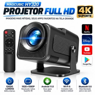 Atualizado Projetor Smart HY 320 Android Full HD 1080x720 Bluetooth Wi-fi Dibea