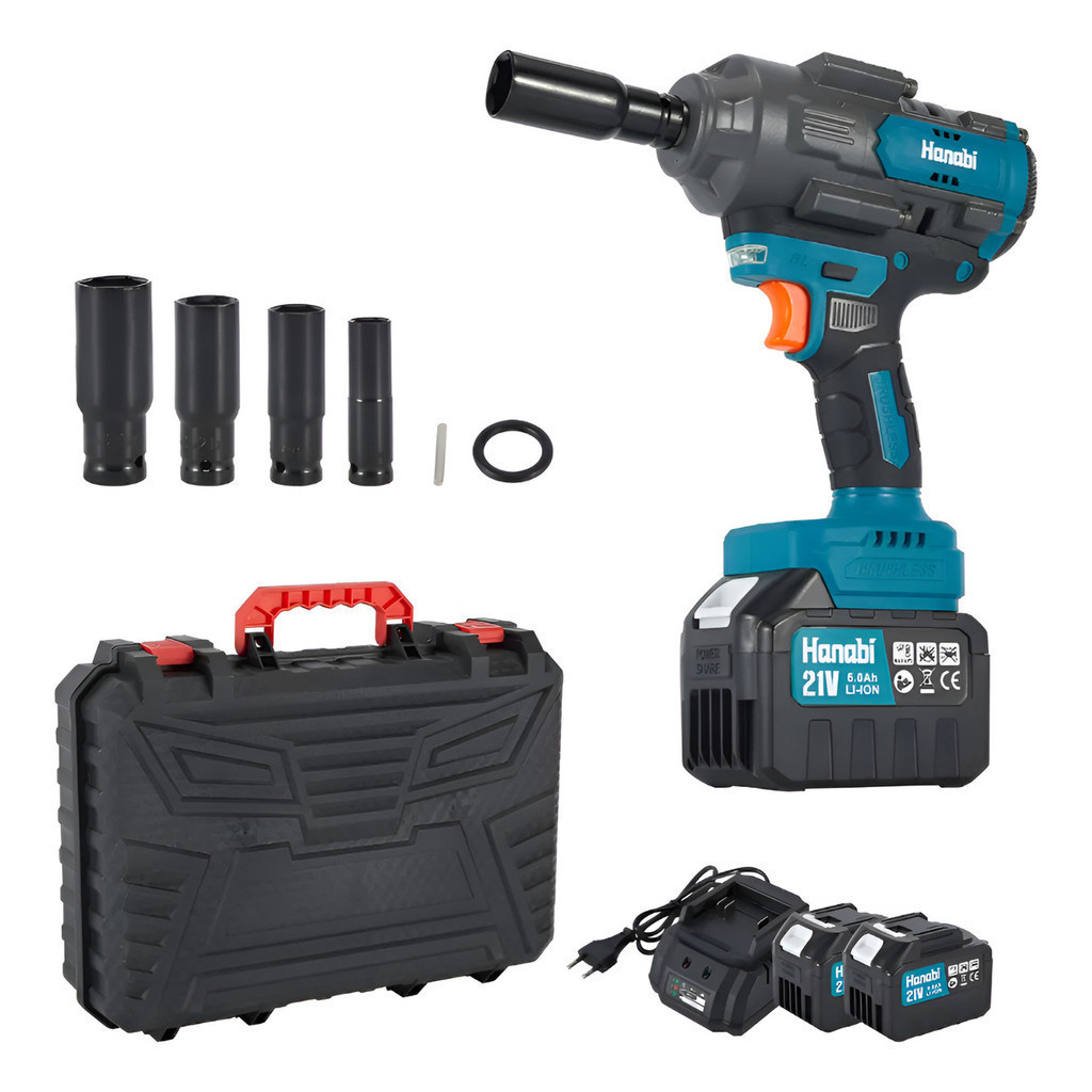 【Hanabi】Chave Impacto Brushless 1000Nm 21V Sem Fio 6Ah Parafusadeira Elétrica Furadeira 1/2" 50Hz 60Hz