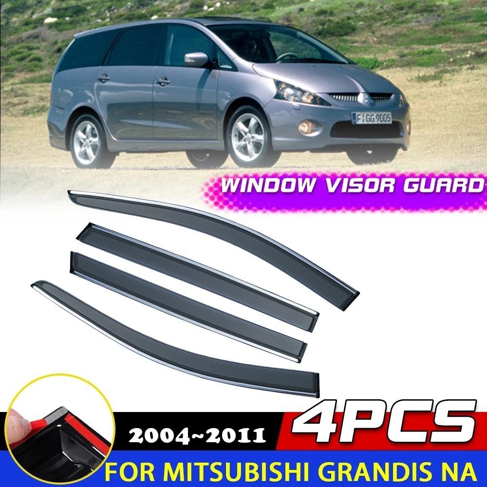 Viseira De Janelas Para Mitsubishi Grandis NA BA 2004 ~ 2011 2005 2006 Toldos De Porta Sol Chuva Sobrancelha Defletor De