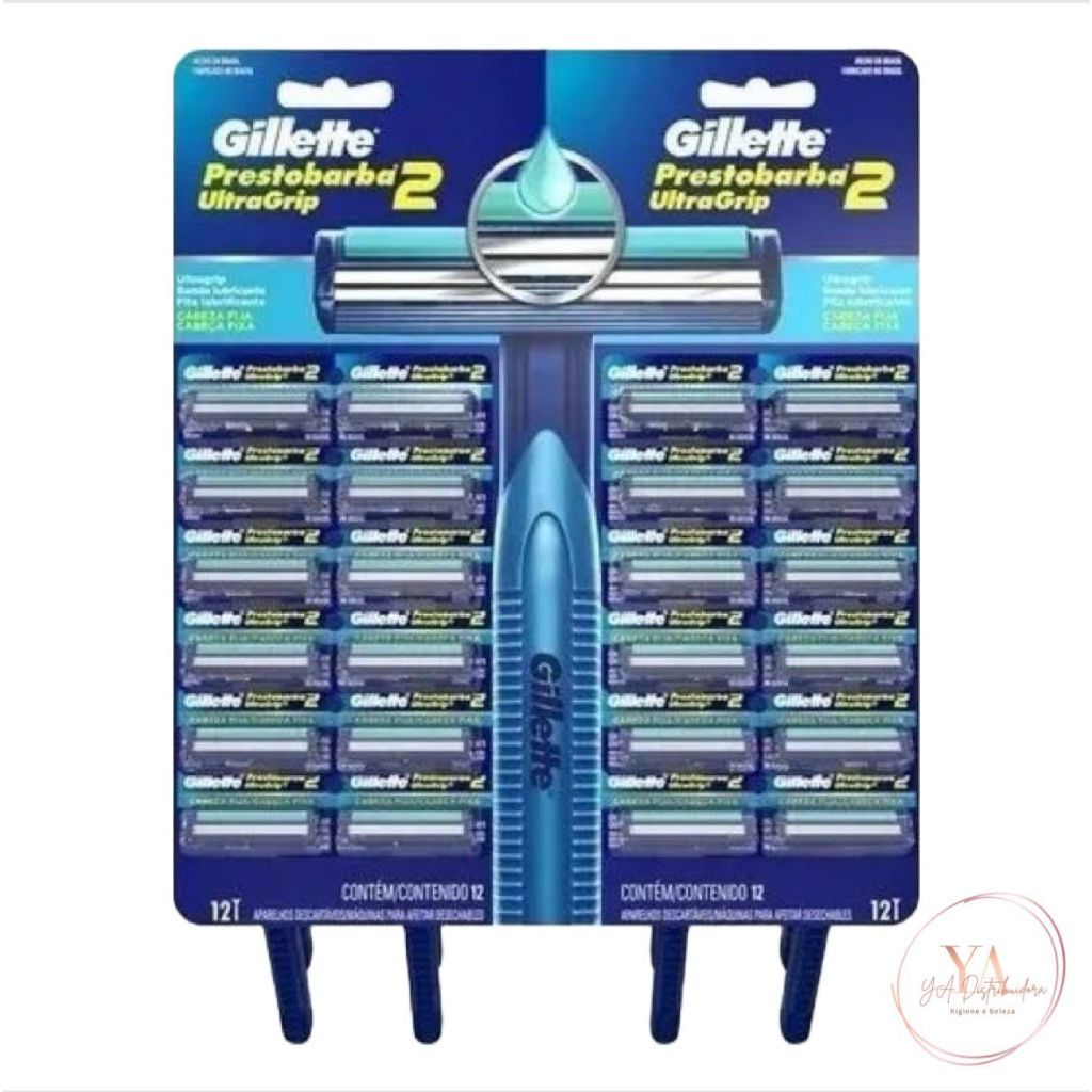 Aparelho de Barbear Gillette Prestobarba 2 Ultragrip Cabeça Fixa C/24 Unidades