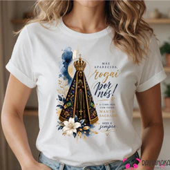Camiseta T-Shirt Feminina Nossa Senhora Aparecida | Camiseta Católica
