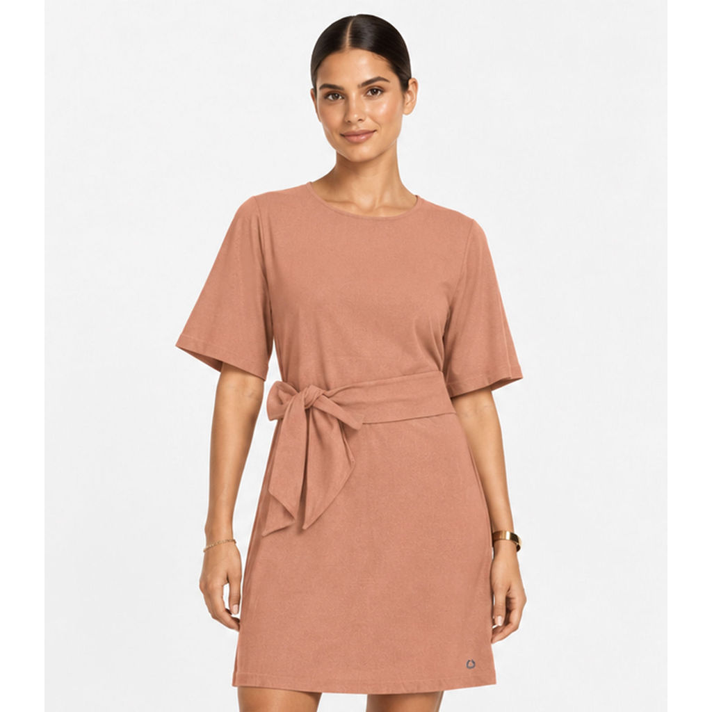 Vestido Curto Feminino Com Cinto Endless Marrom