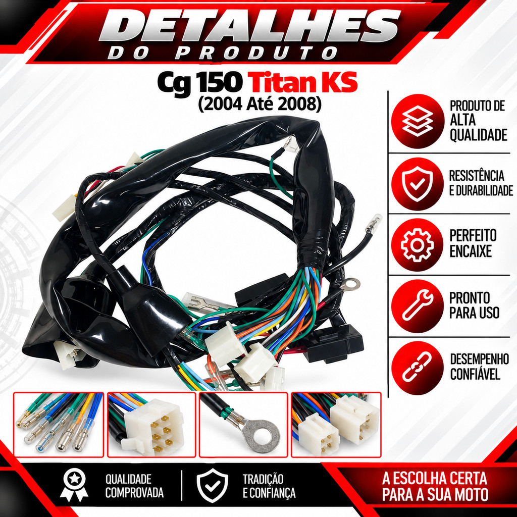 Chicote Fiação Principal Completo Cg 150 Titan Ks 2004 A 2008 — imagem 2 de 2