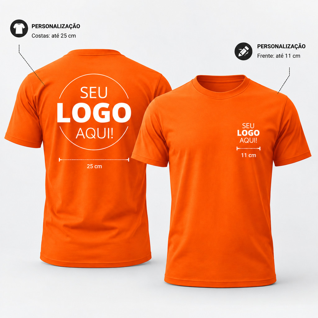 Camiseta Personalizada com Logo Estampa Frente e Costas 100% Algodão Uniforme Empresa  Envio Rápido