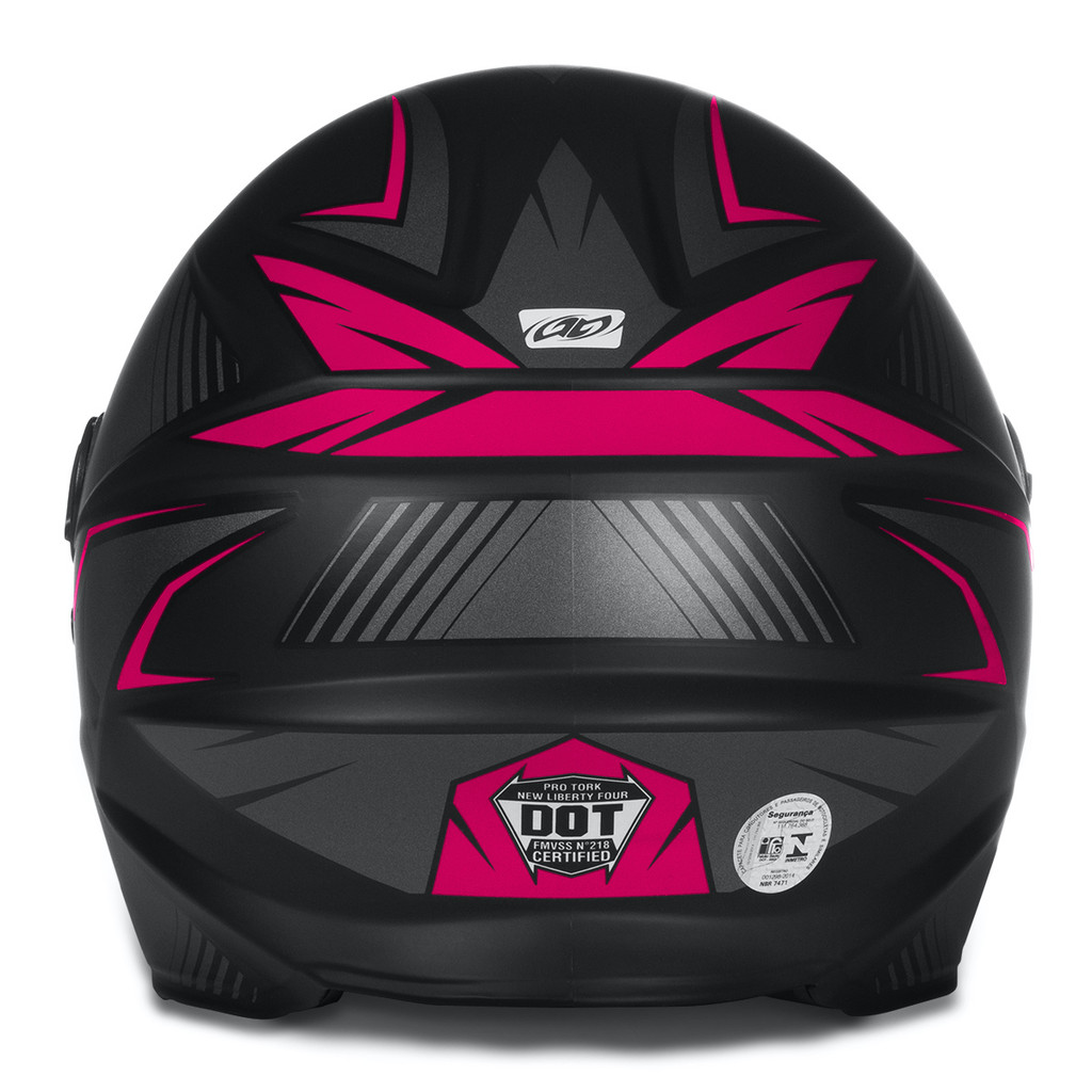 Capacete Pro Tork R8 Integral Preto Fosco Com Rosa Viseira Cristal Tamanho 60 Uso Urbano Moto Masculino Feminino — imagem 2 de 2