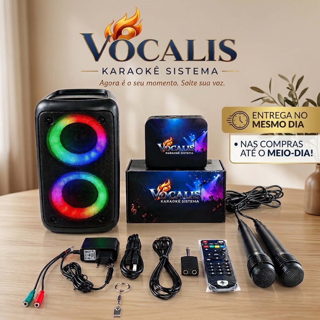 Karaoke Vocalis Modo Duelo Aparelho Ou Kits Completos Com Caixa De Som e Microfone S/ ou Com Fio Escolha O Seu