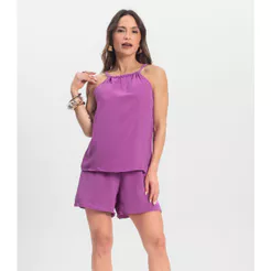 Conjunto Blusa com Shorts Infinita Cor Roxo