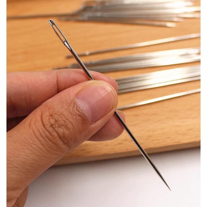 Agulha de costura manual linha de algodão grande colcha agulha linha bordado agulha de costura rosqueamento contas grand