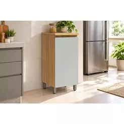 Balcão de Cozinha Allure c/ 1 Porta 40cm Jequitiba/Gris Fosco - Linea Brasil