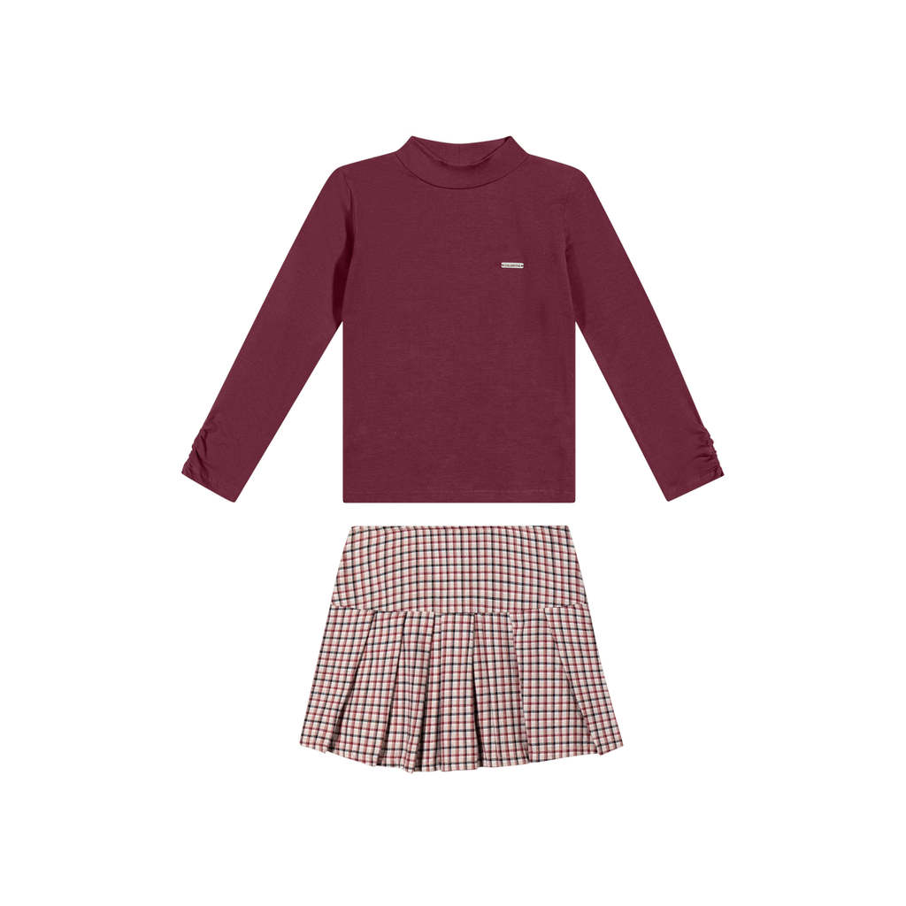 Conjunto Infantil Menina Flanela Colorittá Bordô