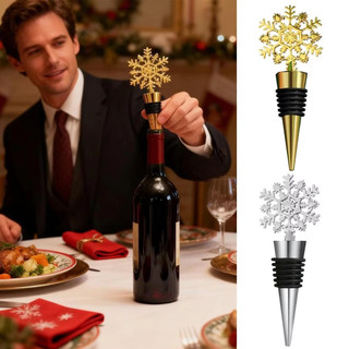 Tampa de Vinho de Natal, Selador de Garrafa em Liga de Zinco, Tampa Decorativa Dourada/Prateada para Conservação