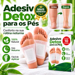 Detox para Pés Adesivo Relaxante Elimina Toxinas e Inchaço Desintoxicam-te Noturno