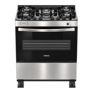 Fogao 5 Bocas Venax Picasso Vitreo Inox Gas Glp