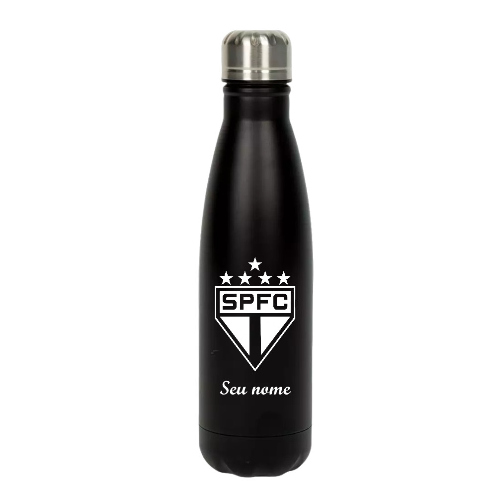 Garrafa Termica 500ml Seu Nome Personalizado a Laser Time São Paulo Presente Premium