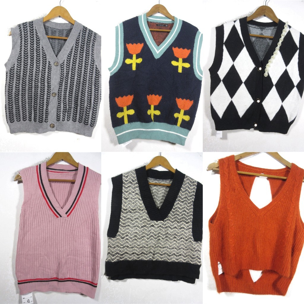 Vintage vintage comércio exterior pulôver Cardigan macio menina dos desenhos animados solto bordado colete infantil cami