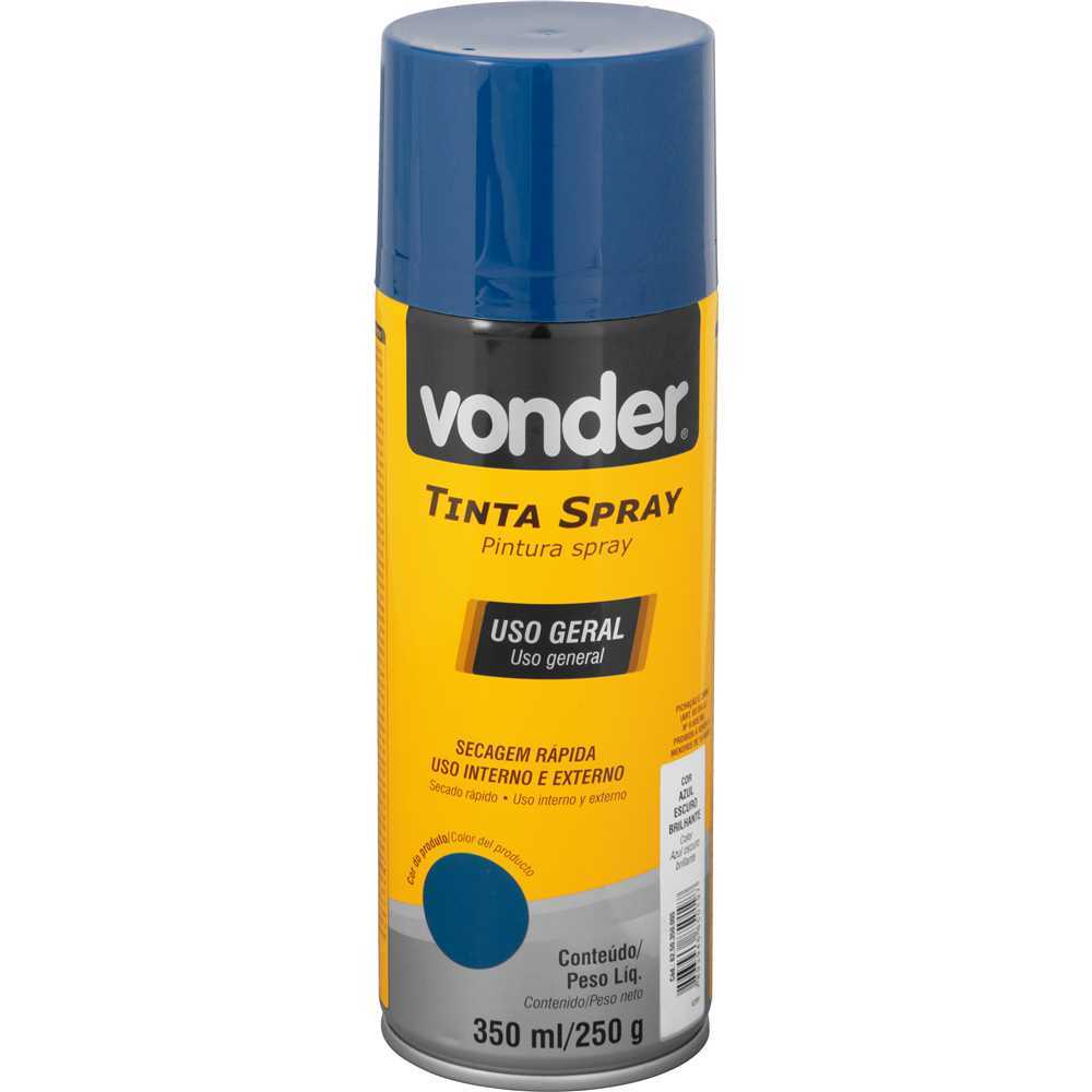 Tinta Acrílica Spray Azul Escuro 350ml Secagem Rápida Vonder
