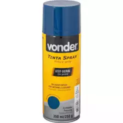 Tinta Acrílica Spray Azul Escuro 350ml Secagem Rápida Vonder