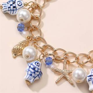 BZ2115 Cross-Border europeu americano oceano série mar marisco estrela do mar pulseira feminina elegante estilo férias p