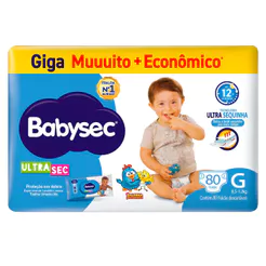 Fralda Descartável Babysec Galinha Pintadinha Ultrasec Giga G 80 Unidades