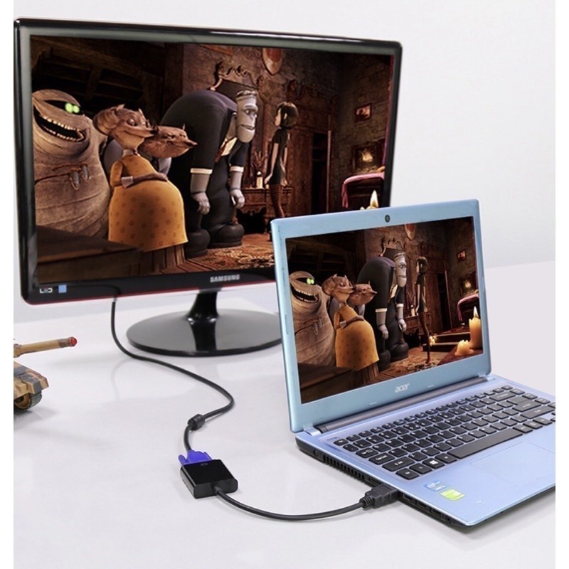 Cabo Conversor Adaptador Hdmi Para Vga com Saida de Audio · foto 2