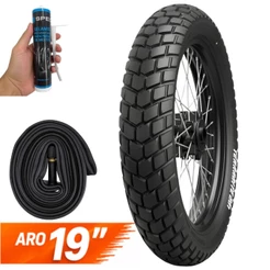 Kit Pneu Dianteiro 90/90-19 Eurogrip Terrabite + Selante Antifuro + Câmara Ar Bros 160 Xre 190 Crosser SHI 175 Bros 150