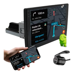Multimídia 9" Polegadas Traseira 1 Din H-Tech HT-9823CA Android + Câmera de Ré