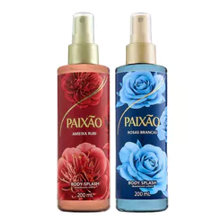 Kit Body Splash Paixão Rosas Brancas + Ameixa Rubi 200ml