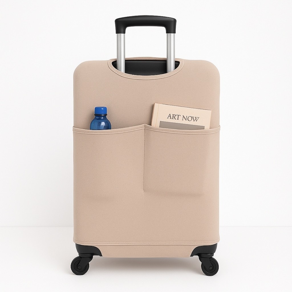 Imagem Capa Para Mala Viagem com Bolso Canguru Protetor de Bagagem Bordo Segurança Aeroporto Internacional F P Ecom