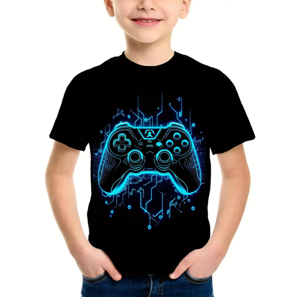 Camiseta Infantil algodão moda Gamer 2025 Camiseta Infantil Unissex Moda Game