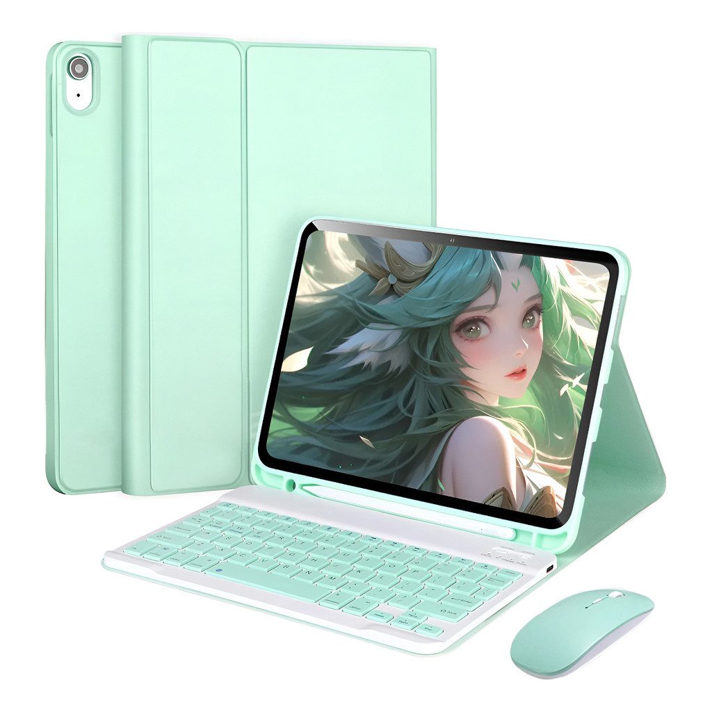 Bluetooth Smart Teclado Com Capa E Mouse Para iPad Mini 7/6