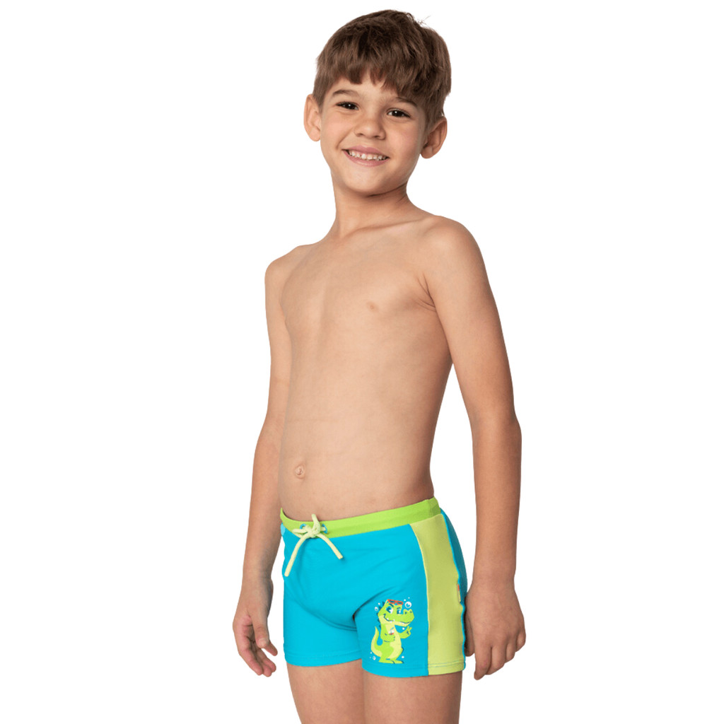 Sunga Boxer Menino Kids Jacaré Relax Proteção Uv Azul Puket