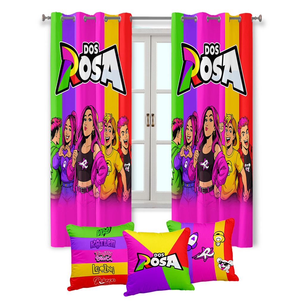 Cortina Rosa Infantil Quarto Das Youtube Dos Rosas Tamanhos Diversos Kit Decoração em Oferta na Shopee