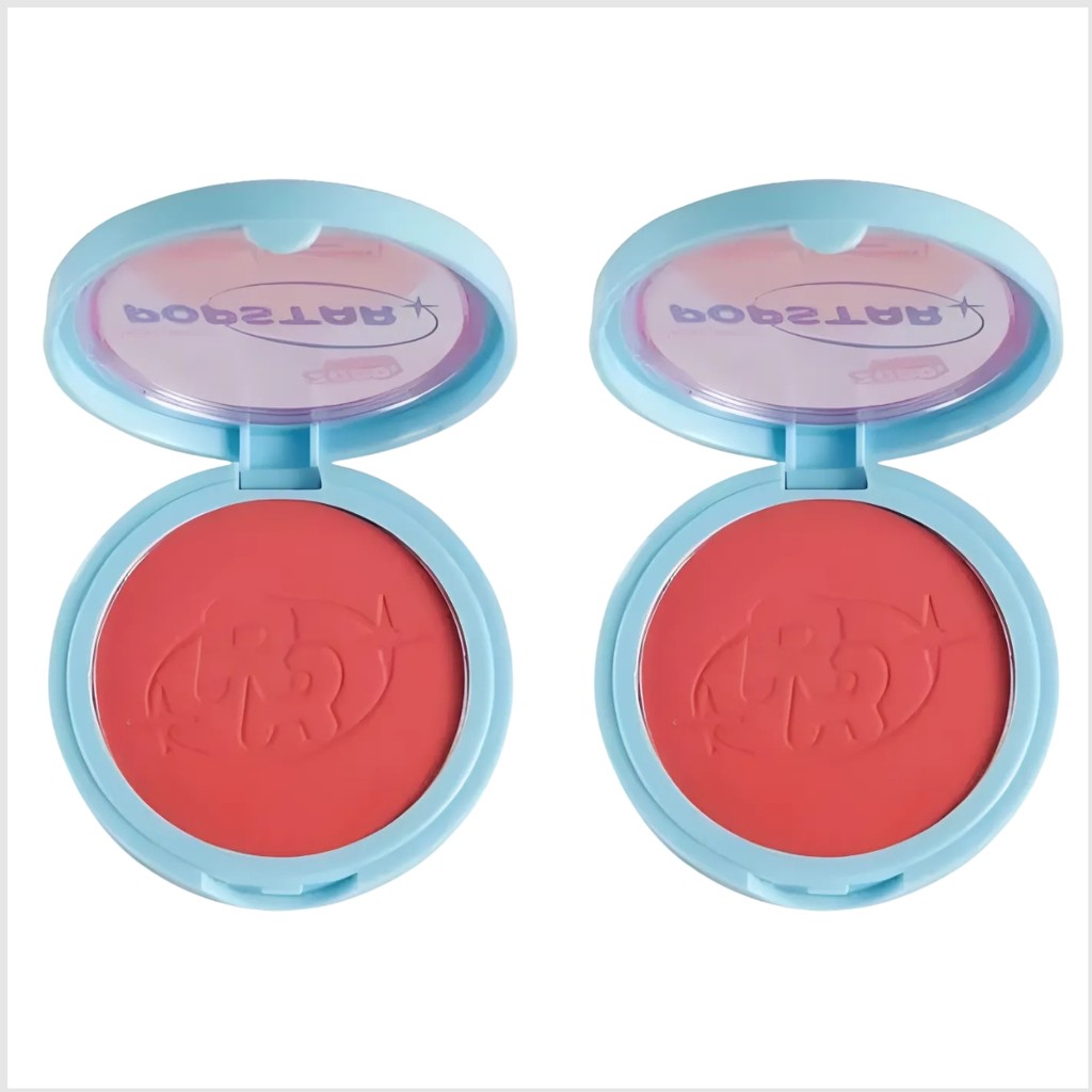 Kit 2 Blush Compacto Facial Playback Popstar Diva Ruby Rose Viçoso e Natural Uso Diário