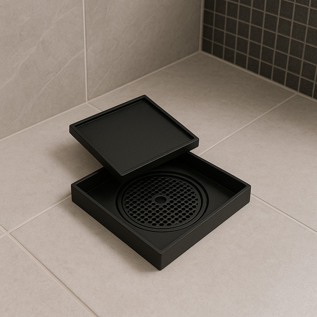 Ralo Invisível Inteligente Oculto Encaixe Porcelanato Utensilio Casa Banheiro Lavanderia Sujeira