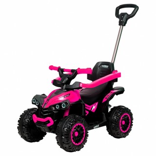 Quadriciclo Elétrico Rosa Infantil Mini Carrinho 6v Com Haste Direcional Luzes E Sons