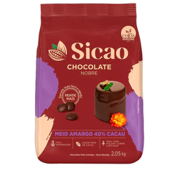 Chocolate Meio Amargo Gotas Nobre Fracionado 2,05kg SICAO