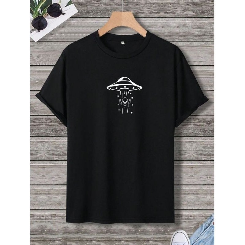 Camiseta Alien Abdução unissex algodão Tumblr miniatura mod nv