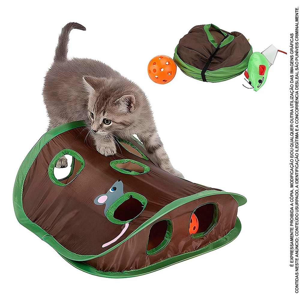Brinquedo Para Gatos Esconderijo Toca Para Caça Interativo - Presente de Natal