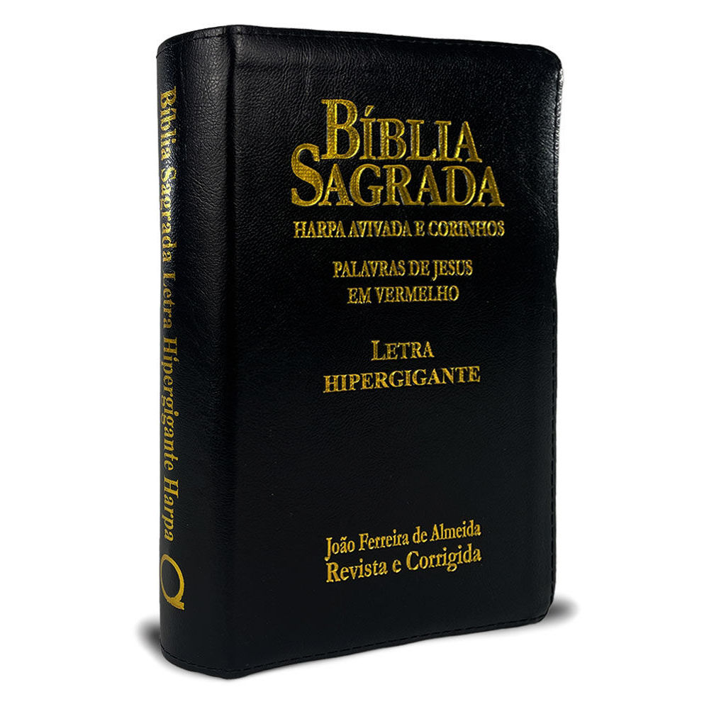 Bíblia Sagrada Letra Hipergigante Palavras De Jesus Em Vermelho Com Harpa Zíper Preta em Oferta na Shopee