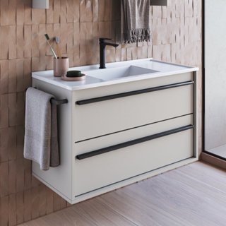 Gabinete de Banheiro Suspenso 80cm com 1 Toalheiro 1 Porta e 1gaveta com Lavatório Arenas em Oferta na Shopee