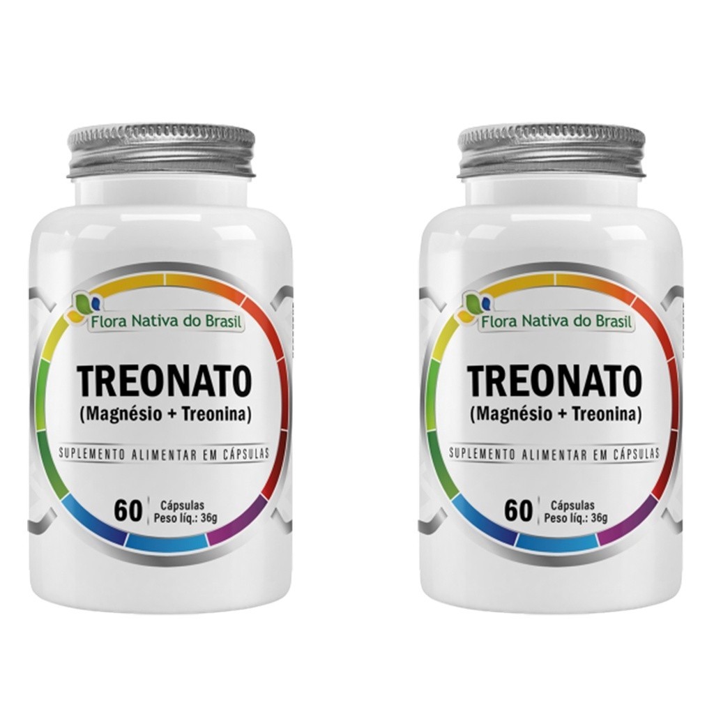 Kit 2x Magnésio L Treonato Puro Concentrado 120 Cápsulas 600mg Flora Nativa do Brasil
