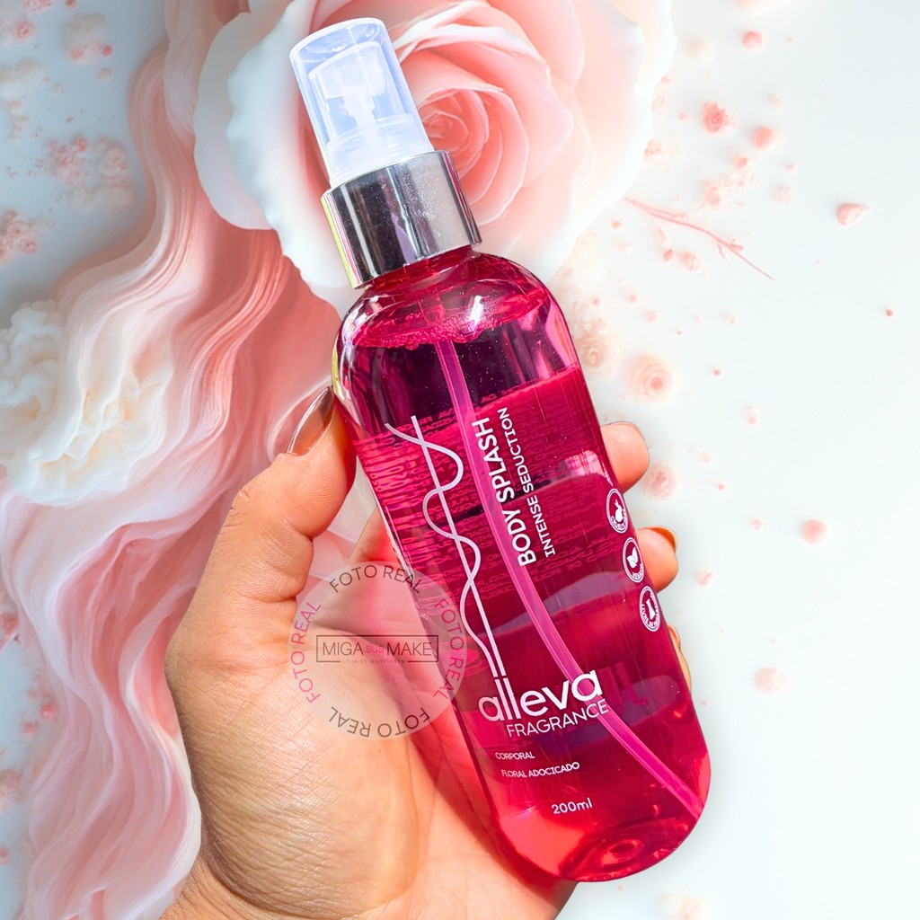 Body Splash Intense Seduction Feminino com Fragrância Intensa Floral Adocicado Alta Fixação Alleva